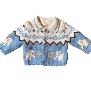 Gymboree cardigan sweater with elephants Size 6-12 Months